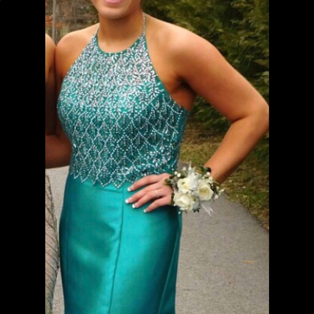 Madison James Turquoise Prom Dress
